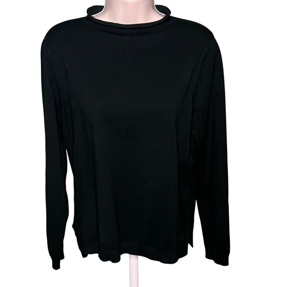 Adrianna Papell Womens Green Roll Neck Long Sleeve Viscose Knit Sweater Size M
